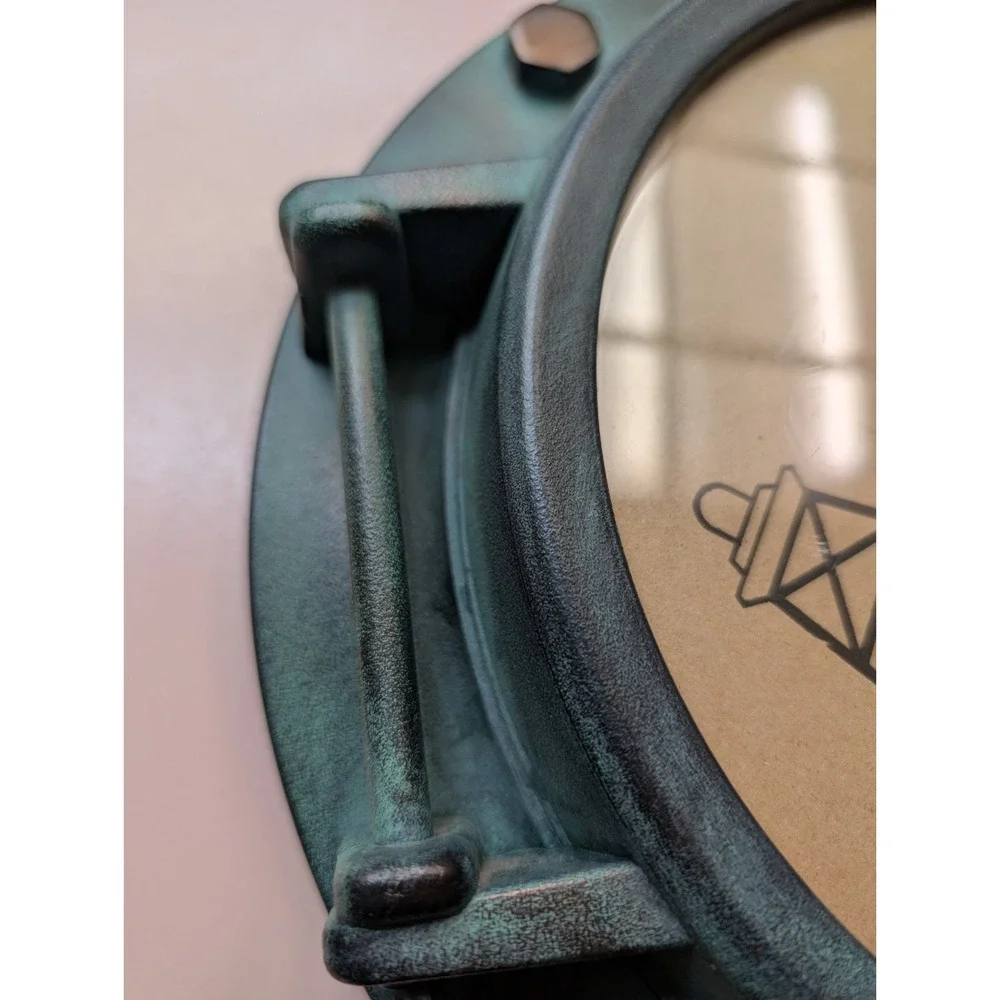 Norwegian Cruise Line Souvenir Port Hole Picture Frame Nautical Decor Patina 11